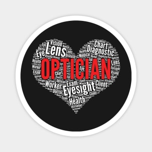 Optician Heart Shape Word Cloud Design graphic Magnet